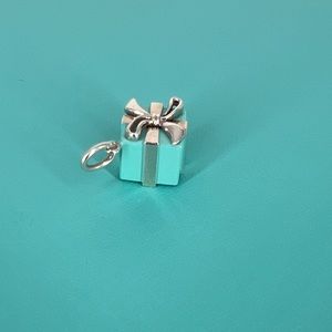 Blue enamel‎ gift box charm